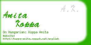 anita koppa business card